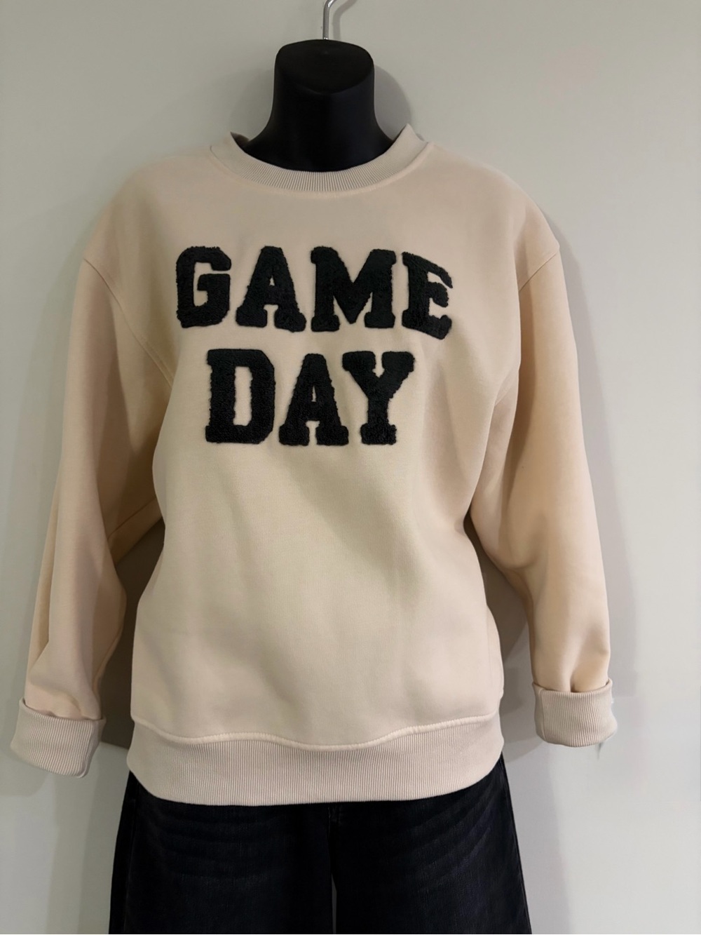 GAME DAY Cream Women's Crewneck Sweater by Panache Apparel